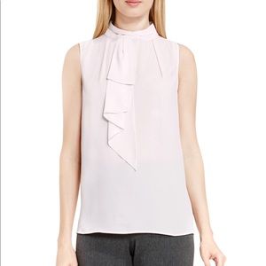 Vince Camuto Pink Cascading Neck-Tie Blouse Small